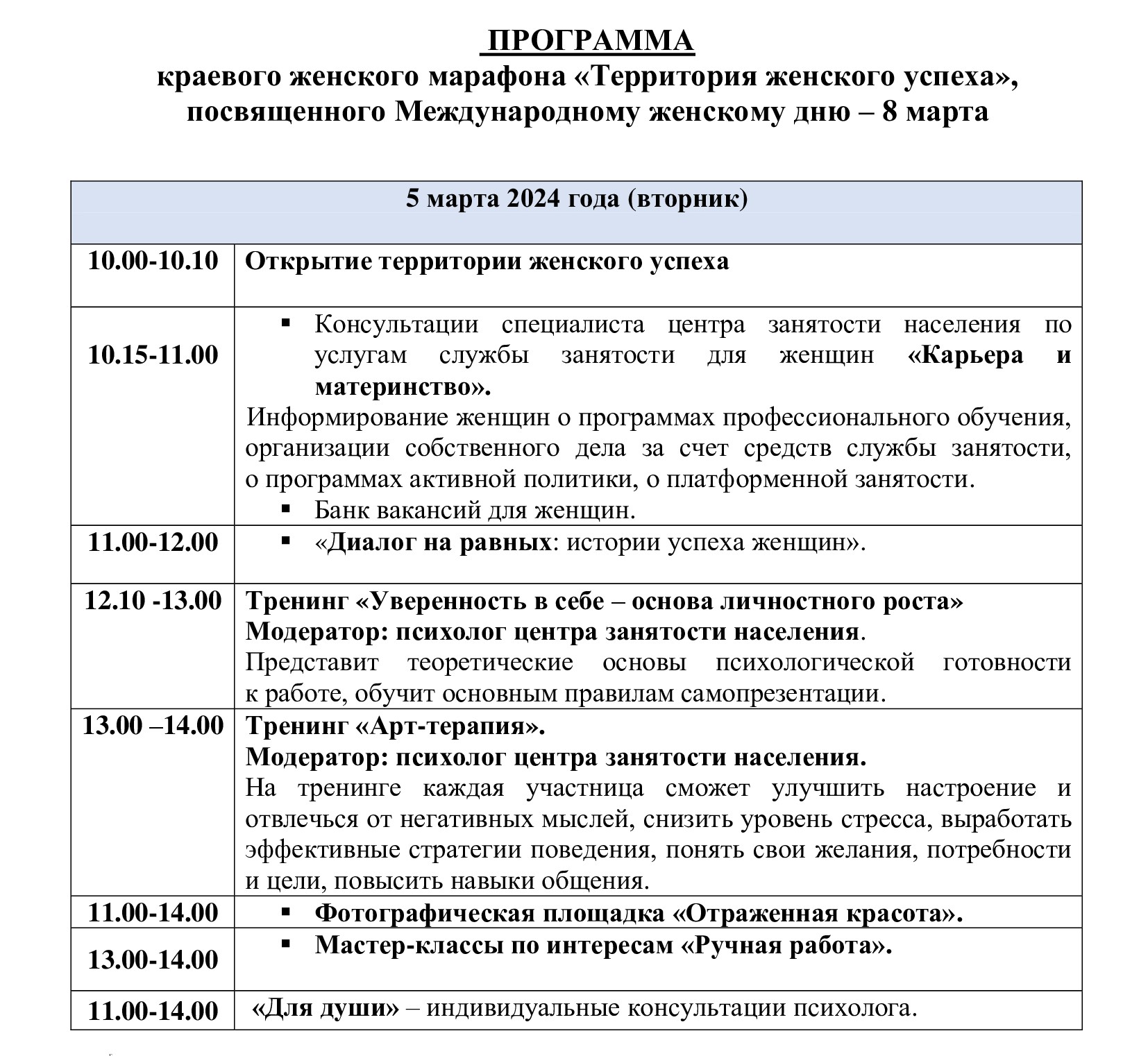 5 марта состоится ежегодный краевой женский марафон «Территория женского успеха»